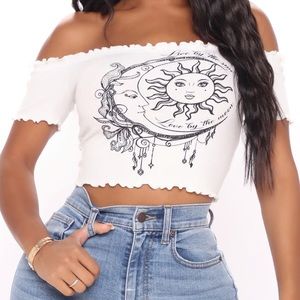 Sun And Moon Off Shoulder Top - Ivory